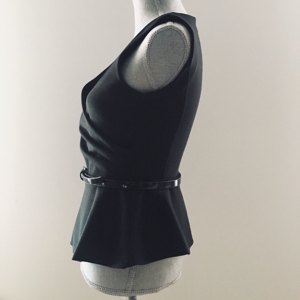 NY&Co black belted peplum top - Picture 3 of 5